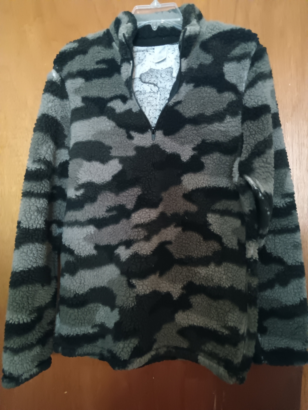Fleece Half-Zip Pullover Sweater - Olive Camo